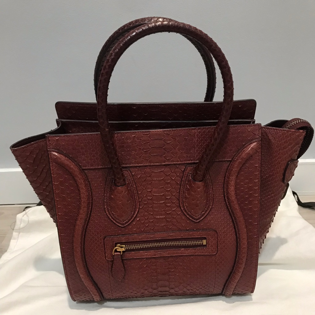 Authentic Celine Python Micro Luggage Bag